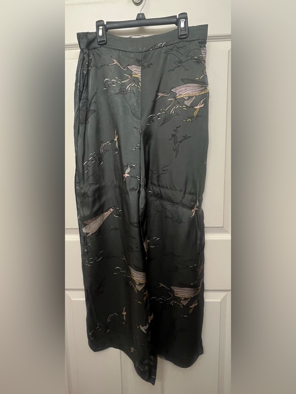 Wilfred Satin Printed Wide-Leg Pants